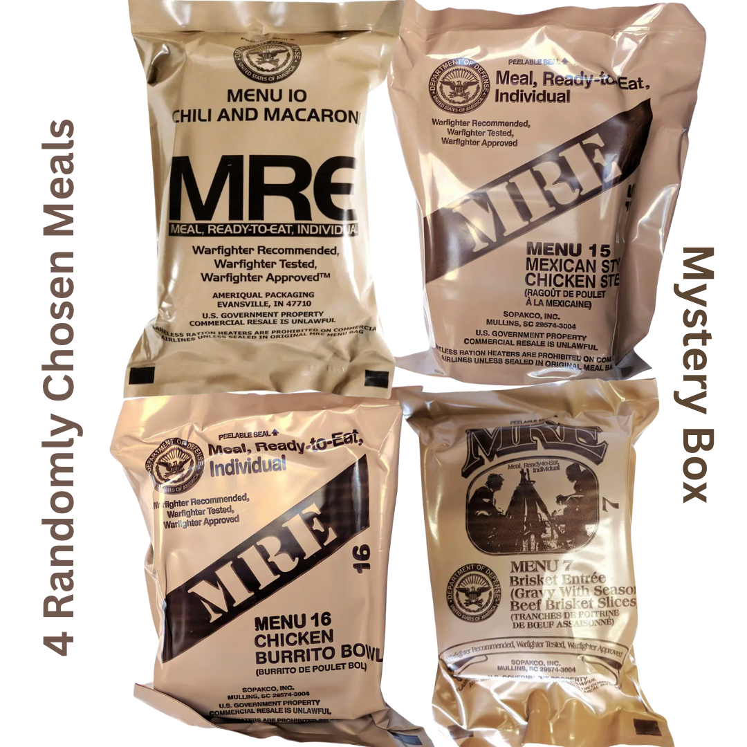 Genuine U.S. Military MRE's – Certified Inspection, Long Shelf Life | Ready-to-Eat Meals, 2025 Inspection Date.