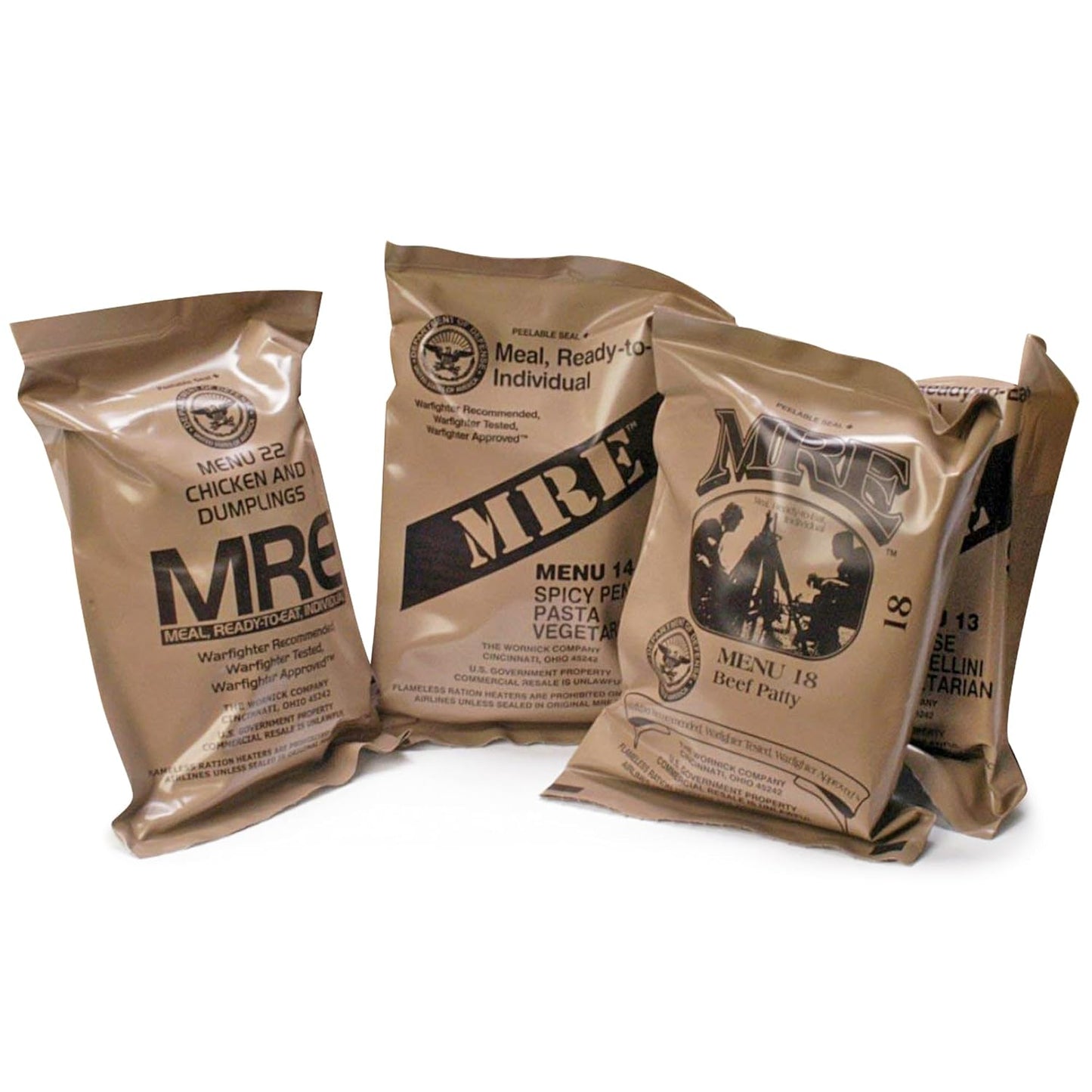 Genuine U.S. Military MRE's – Certified Inspection, Long Shelf Life | Ready-to-Eat Meals, 2025 Inspection Date.