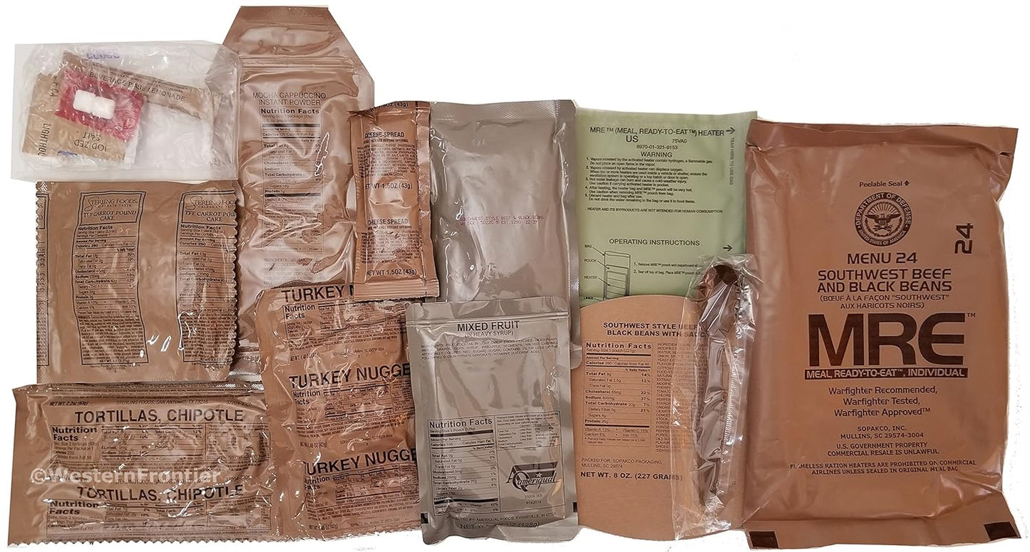 Genuine U.S. Military MRE's – Certified Inspection, Long Shelf Life | Ready-to-Eat Meals, 2025 Inspection Date.