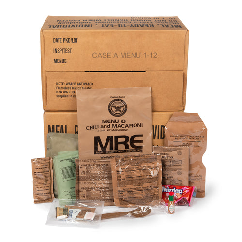 MRE US Military Ready To Eat Meals – Case A + Case B (24 Total Meals) – Inspected 2025