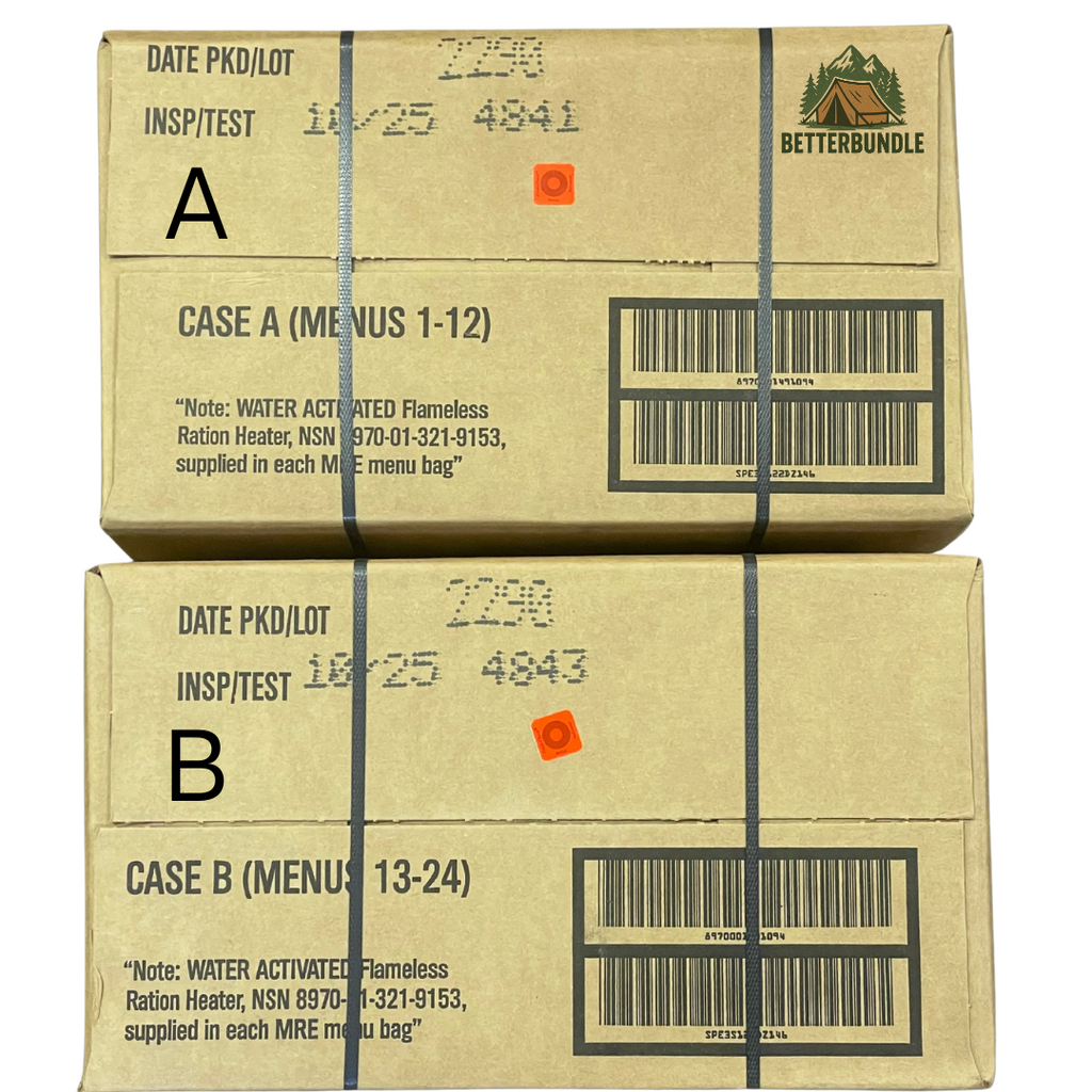 Genuine U.S. Military MRE's – Certified Inspection, Long Shelf Life | Ready-to-Eat Meals,  2025 Inspection Date.