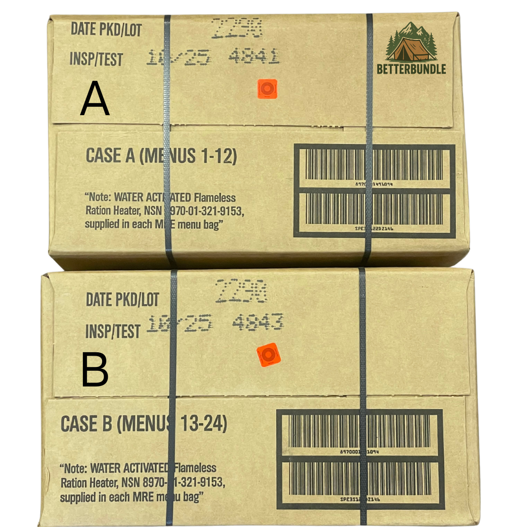 Genuine U.S. Military MRE's – Certified Inspection, Long Shelf Life | Ready-to-Eat Meals,  2025 Inspection Date.