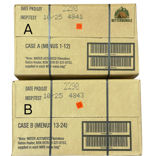 Genuine U.S. Military MRE's – Certified Inspection, Long Shelf Life | Ready-to-Eat Meals,  2025 Inspection Date.