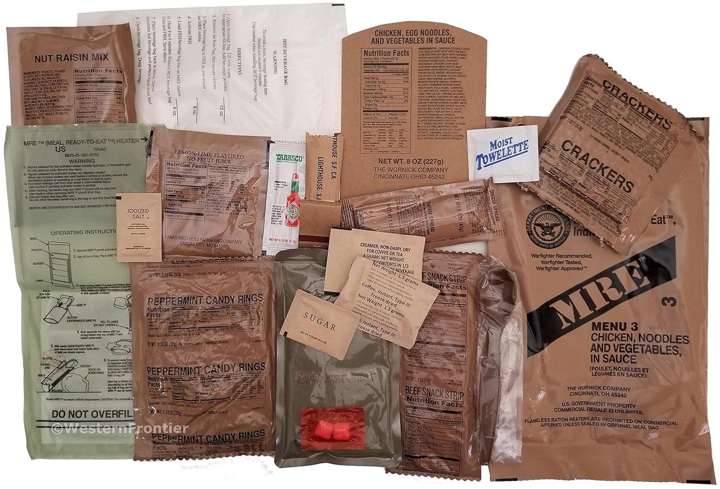 Genuine U.S. Military MRE's – Certified Inspection, Long Shelf Life | Ready-to-Eat Meals,  2025 Inspection Date.